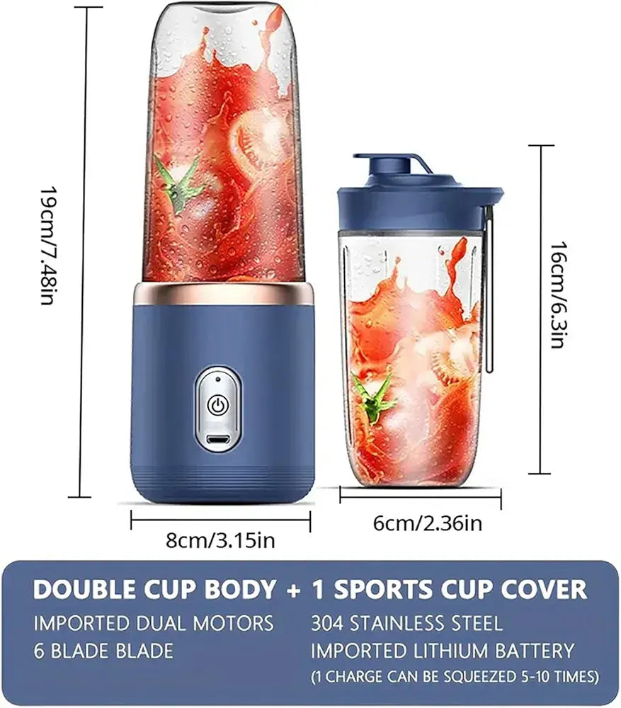 Rechargeable Electric Juicer Hexa Blade 2-in-1